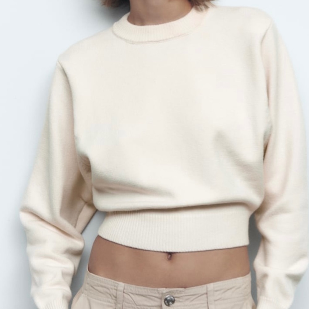Zara Crop Knit Sweater - size Small